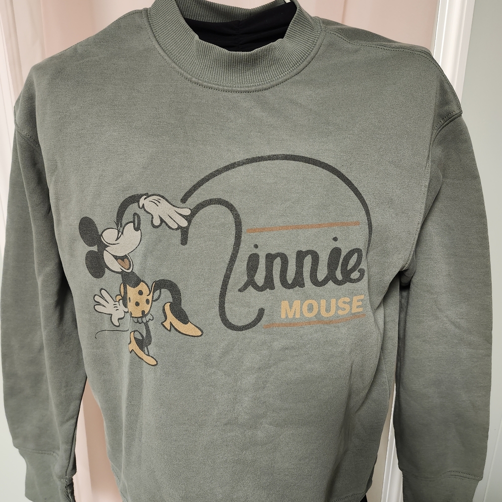 Disney Minnie Mouse Olive Crewneck Sweater